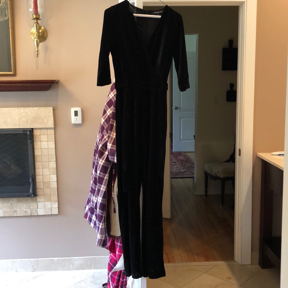 ASOS size 8, tall, black velvet jumpsuit